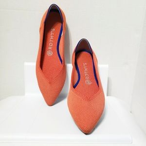 Rothy’s Pointed Toe Flats Woman’s Size W9 Orange Super Cute
